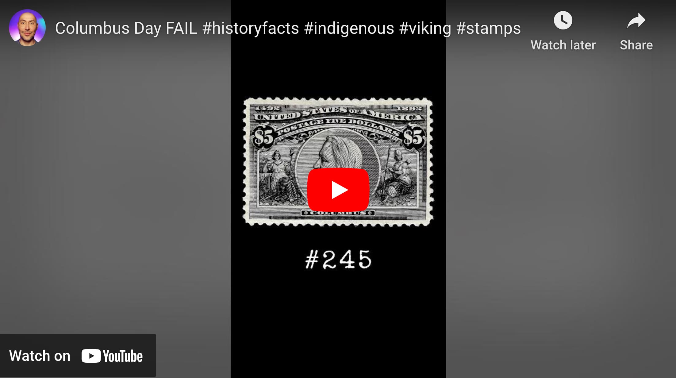 Should Columbus Day Be Canceled? (Scott #245)