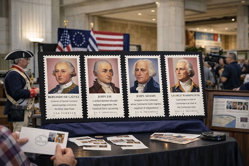 USPS Debuts Figures Of The American Revolution Stamp