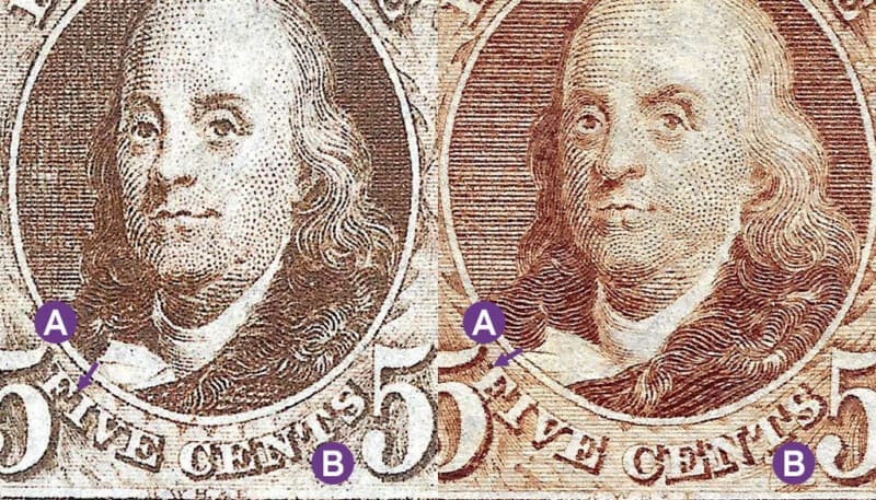 scott 1 vs scott 3 stamps